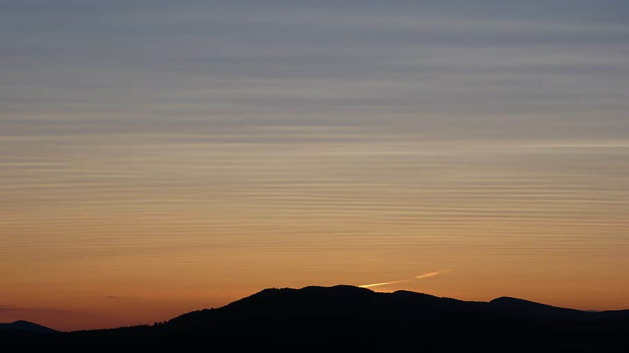 dawn, sky, view, sunrise, morning, nature, mountain, silhouette HD wallpaper