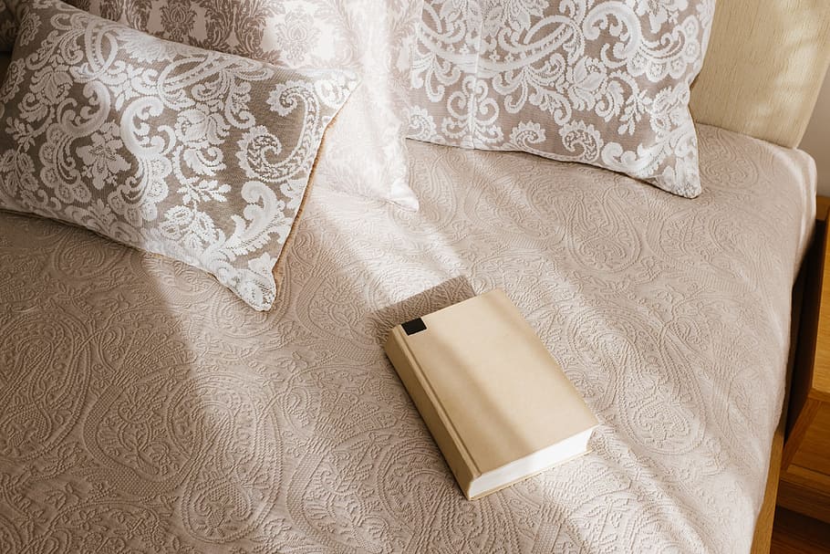 Book on bed, objects, indoors, comfortable, sofa, home Interior HD wallpaper