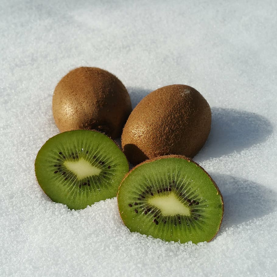 kiwi, fruit, vitamins, snow, food, kiwi - fruit, food and drink HD wallpaper