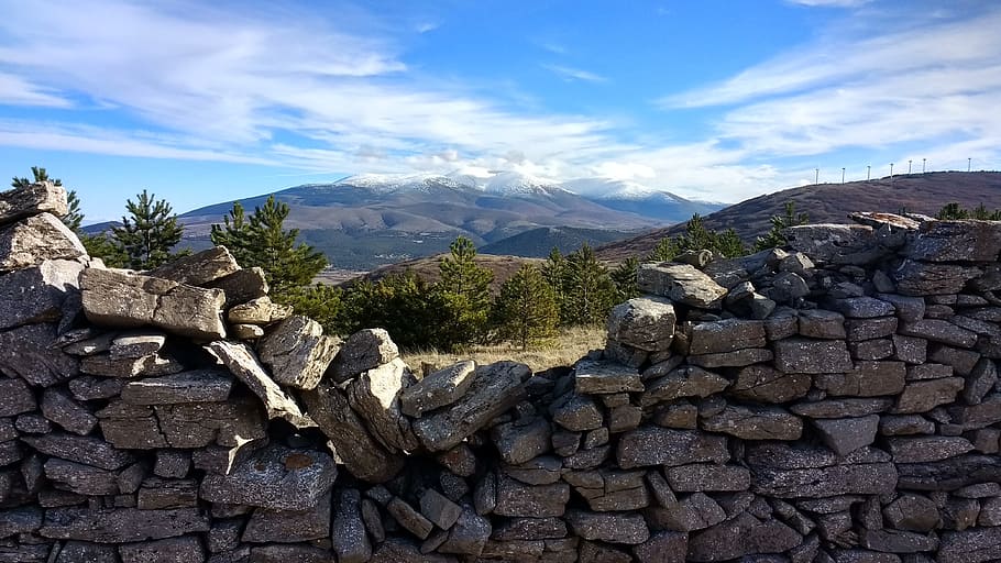 Mountain, Stone, Landscape, sky, day, cloud - sky, outdoors HD wallpaper