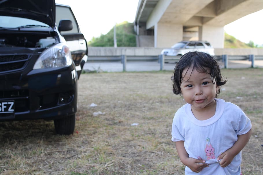 cute, kid, car, child, childhood, motor vehicle, one person HD wallpaper
