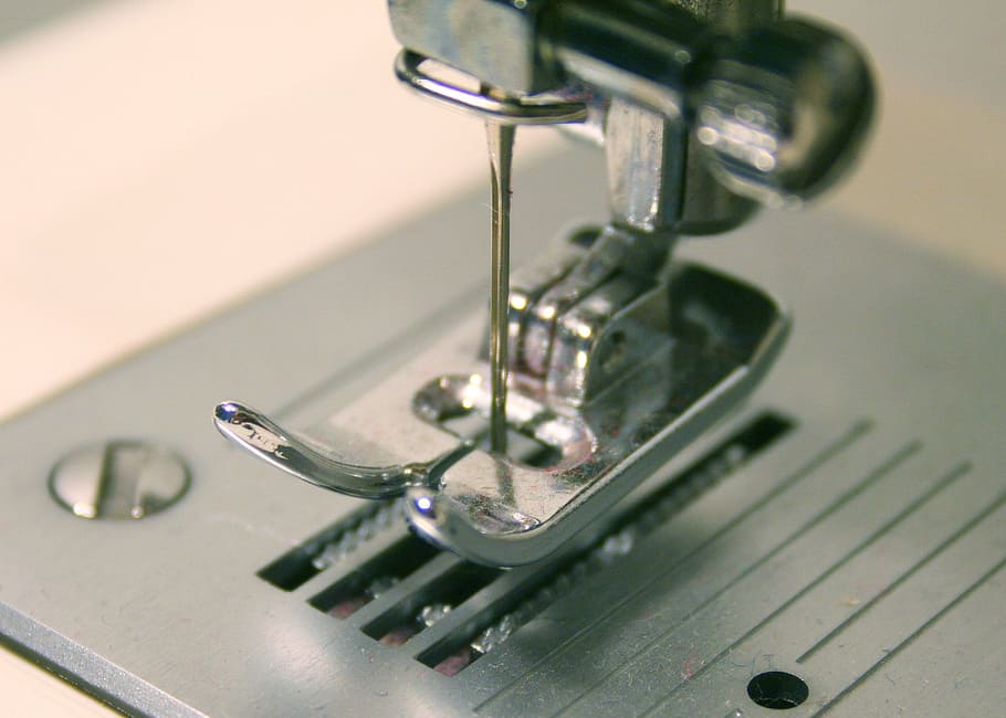 gray metal sewing machine neddle, needle, work, clothing, textile HD wallpaper
