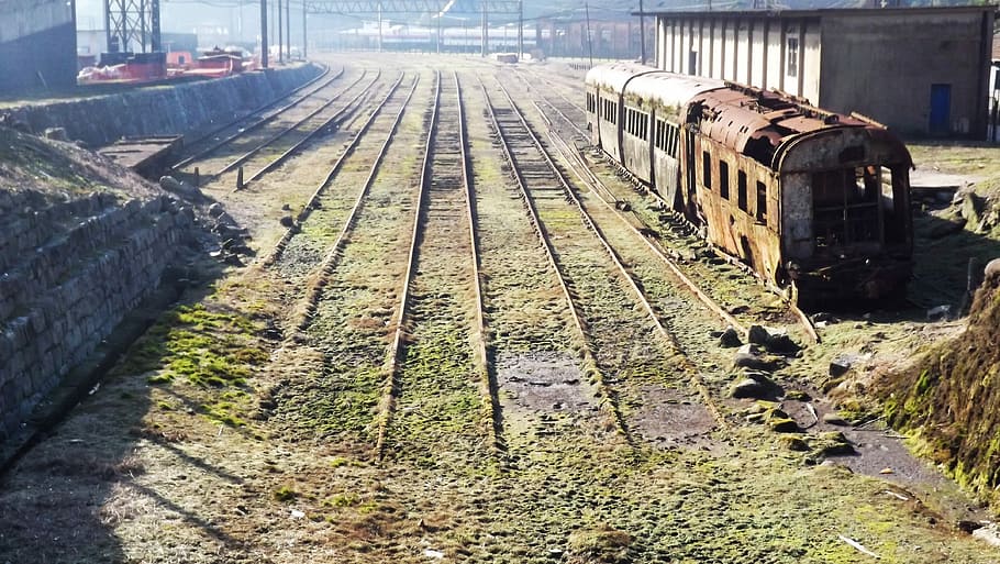 Railway, Trains, Old, Decay, rusty, railroad, track, rails HD wallpaper