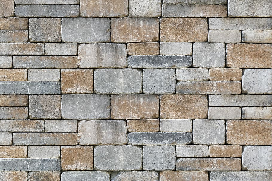 gray and brown bricks, wall, drywall, stone wall, bricked, composite stones HD wallpaper