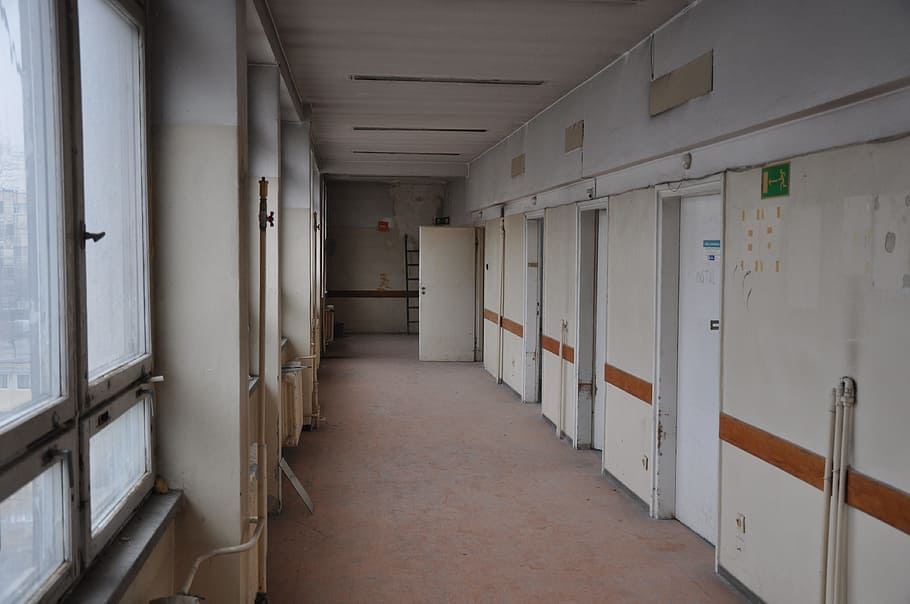 Corridor, Building, Wall, warehouse, factory, industry, indoors HD wallpaper