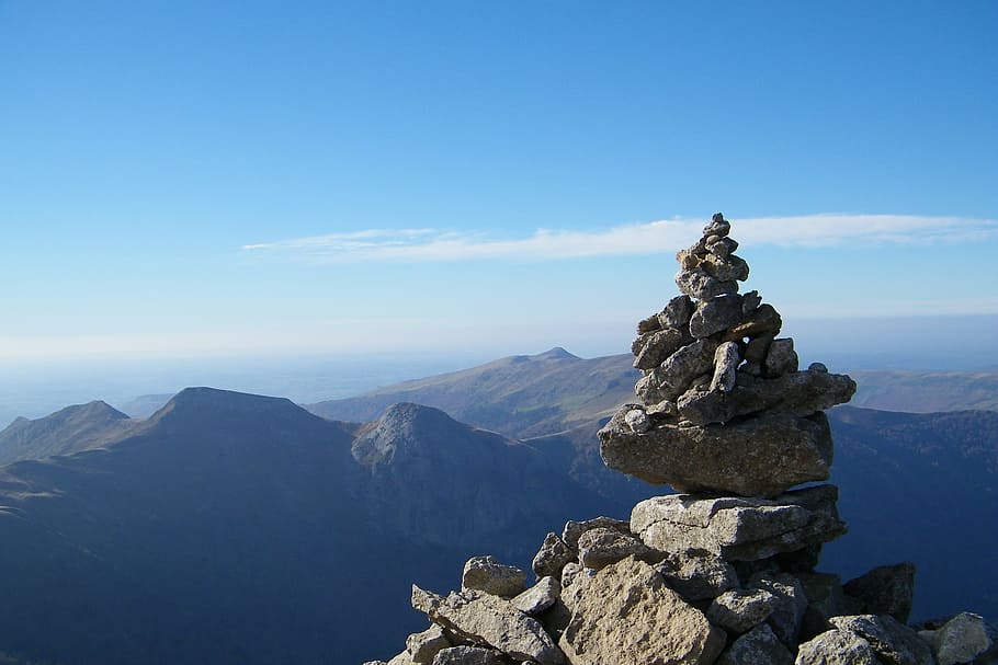 Mountain, Cantal, View, rock - object, nature, no people, scenics HD wallpaper
