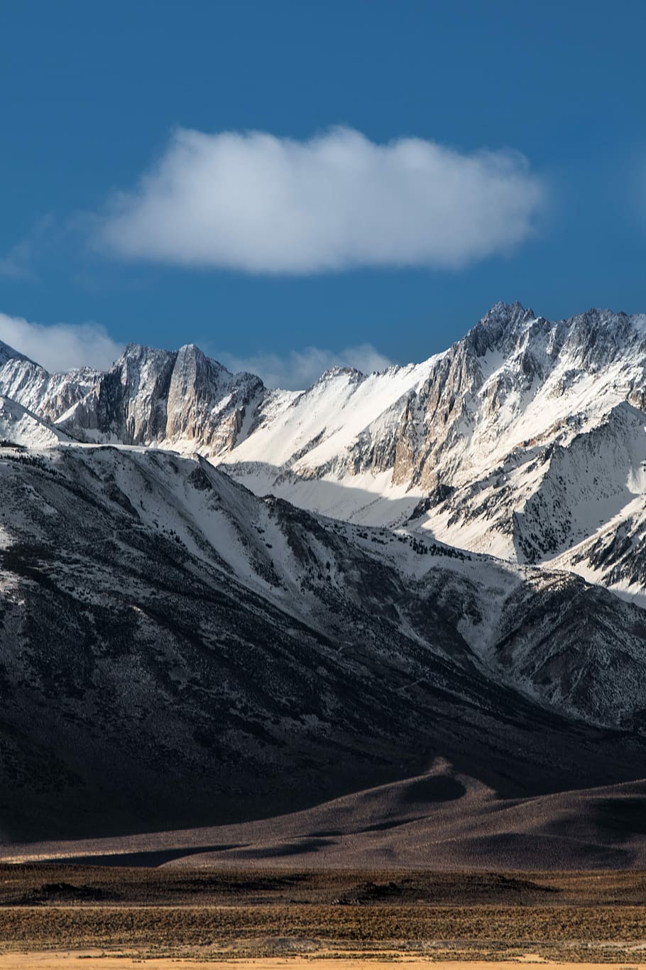 mountain alps, snow covered mountains, mountain ridge, mountain range HD wallpaper