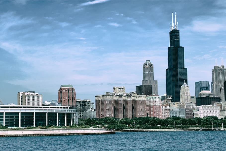 architecture, buildings, infrastructure, blue, sky, cloud, tower HD wallpaper
