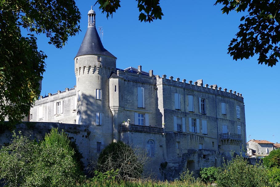 castle, jonzac, landscape, tree, architecture, building exterior HD wallpaper