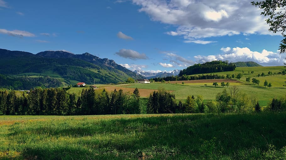 nature, landscape, fields, spring, foresight, panorama, landscape panorama HD wallpaper