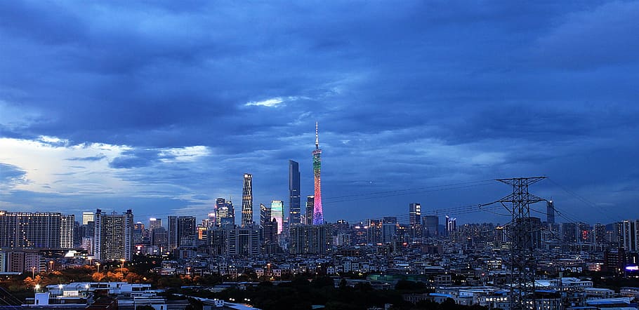 guangzhou, cbd, tower, architecture, built structure, building HD wallpaper