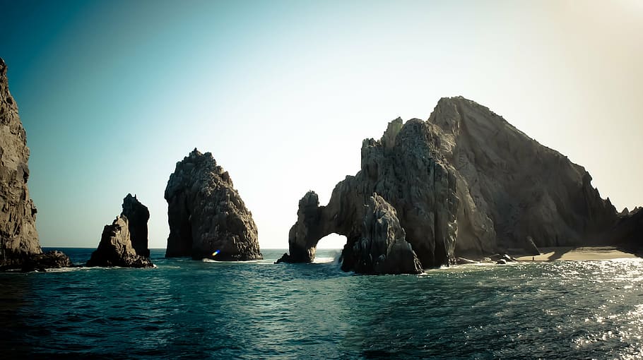 rock formation beside body of water, los cabos, beach, mexico