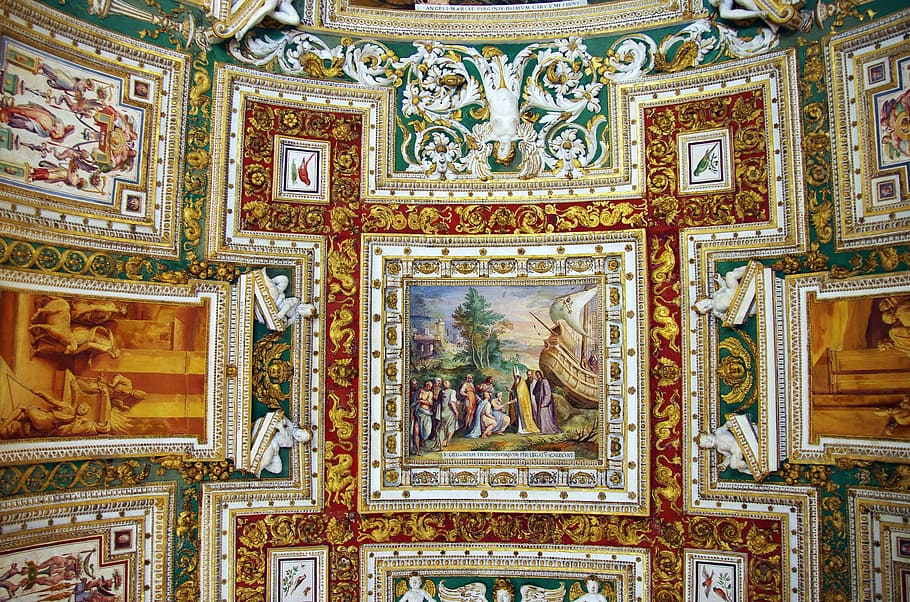 Hd Wallpaper Italy Rome Vatican Museum Ceiling Fresco