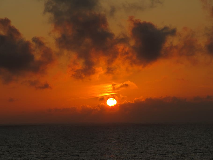 ocean, norway, sunset, sky, dawn, dusk, twilight, beauty in nature HD wallpaper