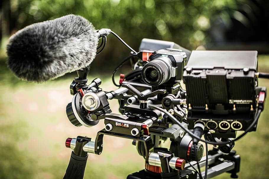 camera, micro, device, sound, photographers, objective, professional HD wallpaper