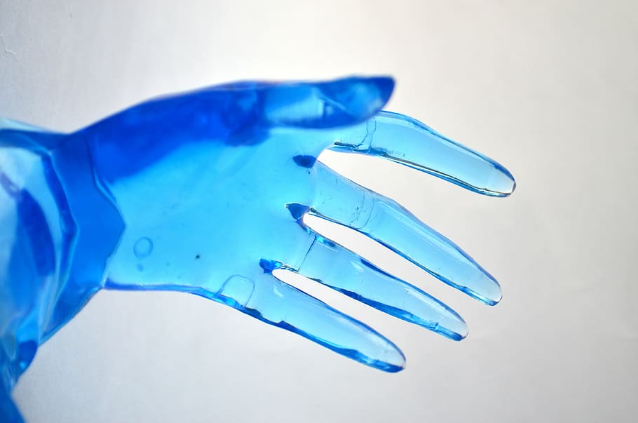 hand, plastic, model, blue, fingers, close-up, indoors, studio shot HD wallpaper