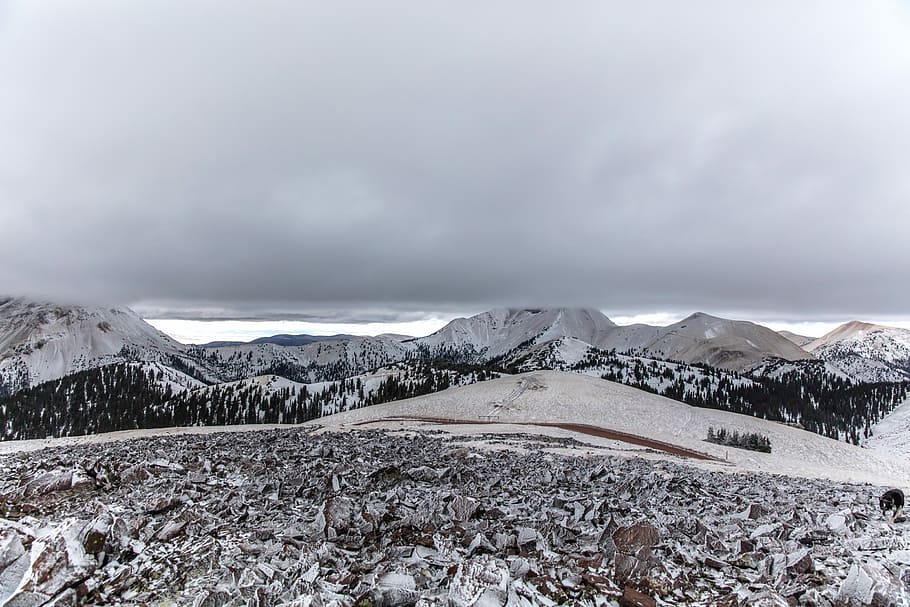 snow covered mountain, snow-covered mountain, rock, ice, cliff HD wallpaper