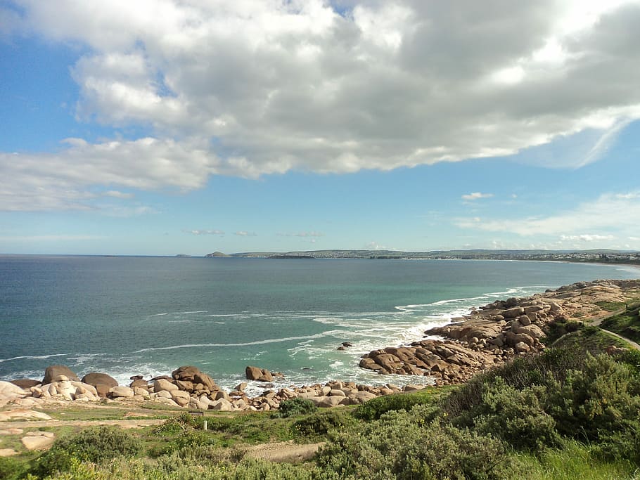 Sea, Cloud, Landscape, Beach, Sun, sky, calm sea, relax, nature HD wallpaper
