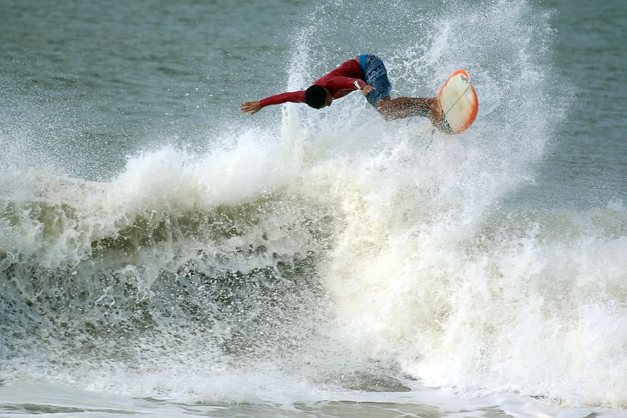people, man, sport, surfer, surfing, board, sea, water, splash HD wallpaper