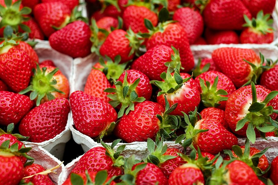 strawberry fruit lot, strawberries, red, sweet, fruits, market HD wallpaper