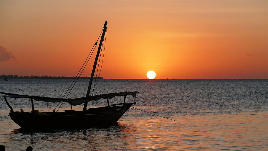 mood, romantic, sunset, nature, water, abendstimmung, sea, sky HD wallpaper