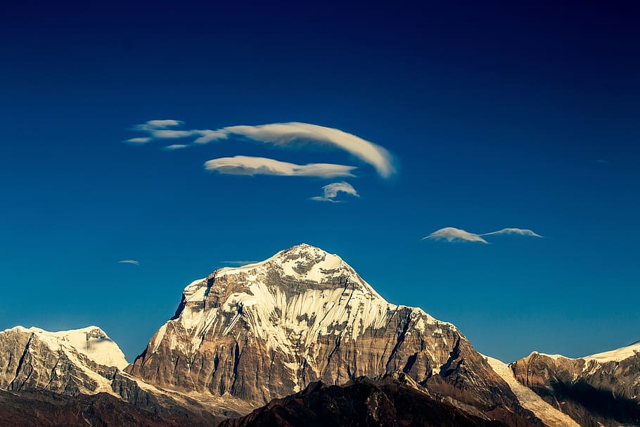 white mountain during daytime, dhaulagiri, himalaya, nature, nepal