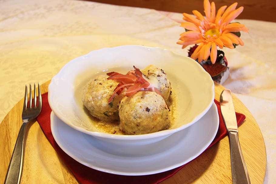 dumplings, speck, restaurant, freshness, eating utensil, kitchen utensil HD wallpaper