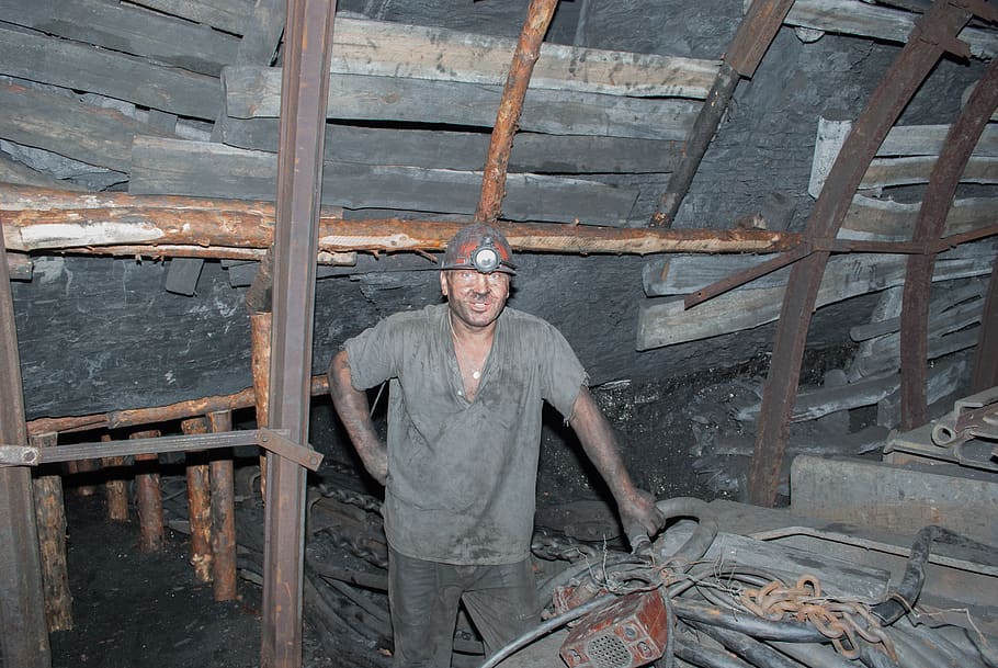 miner, underground, work, looking at camera, one person, portrait HD wallpaper