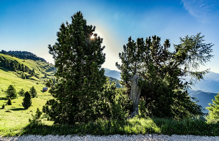 sun, sunbeam, clouds, sky, nature, landscape, mountains, dolomites HD wallpaper