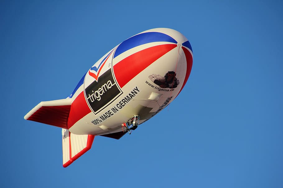 airship, trigema, flying object, drive, float, flight, aviation, HD wallpaper
