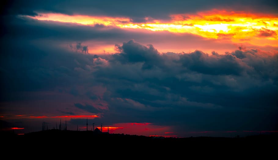 cumulus nimbus clouds, sky, cami, the minarets, light, white HD wallpaper