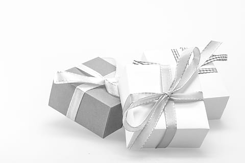two white and one gray gift boxes, made, surprise, loop, christmas HD wallpaper