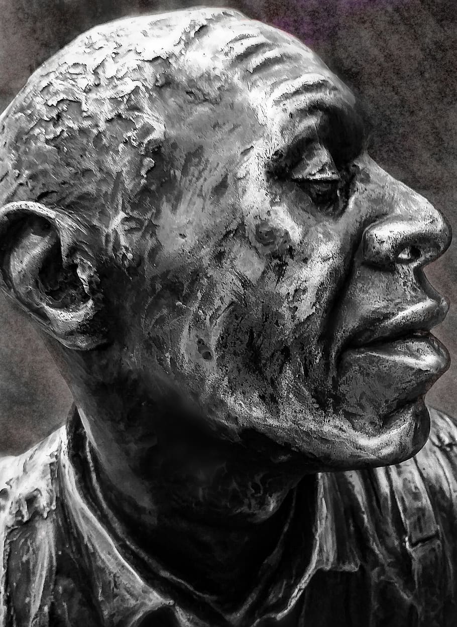 statue, sculpture, face, profile, nose, eyes, ears, ancient HD wallpaper