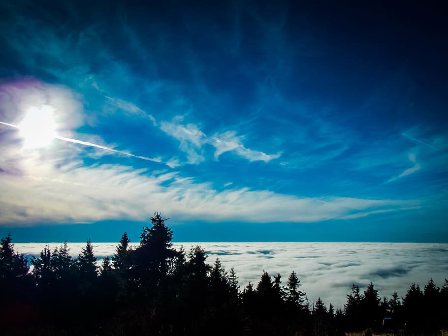 inversion, klínovec, clouds, sun, nature, background, sky HD wallpaper