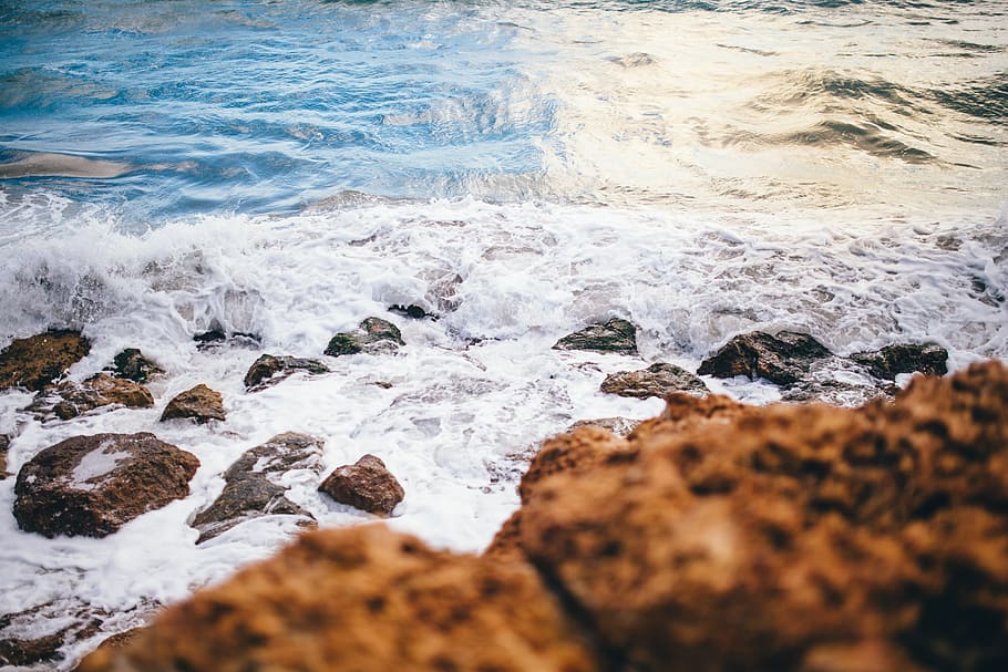 Sea Shore Waves Sunset, nature, beach, water, coastline, surf HD wallpaper