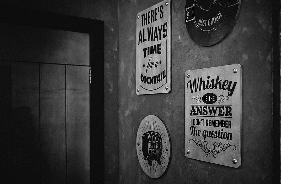 bar, black, whiskey, text, communication, western script, sign HD wallpaper