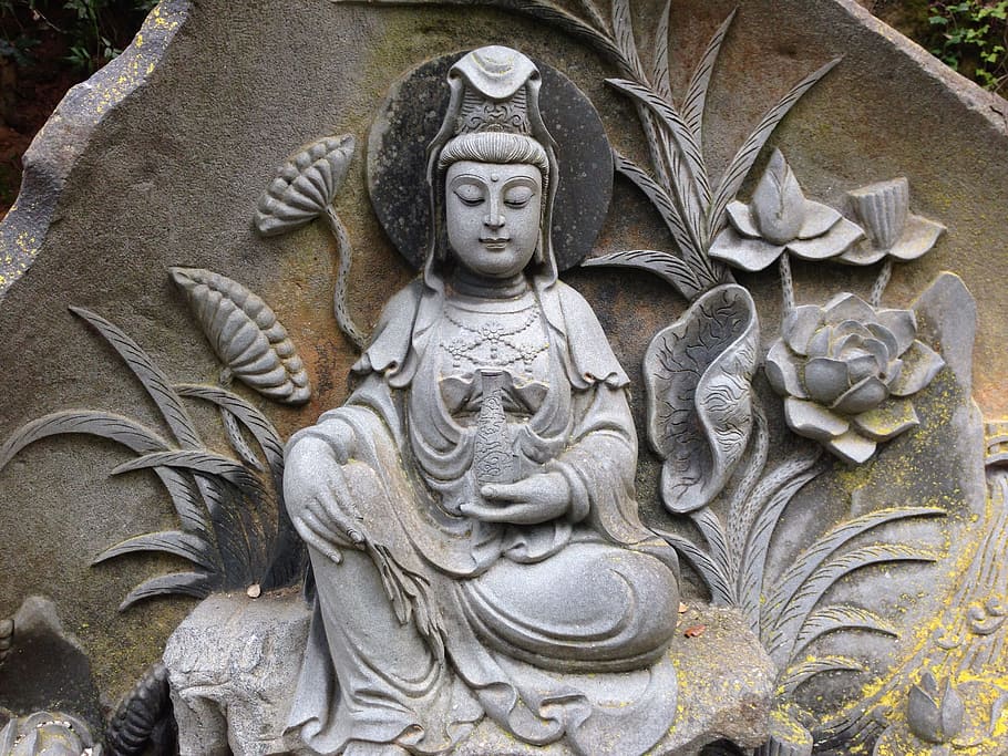 gray hindu god statue, zen, india, pierre, sculpture, art and craft HD wallpaper