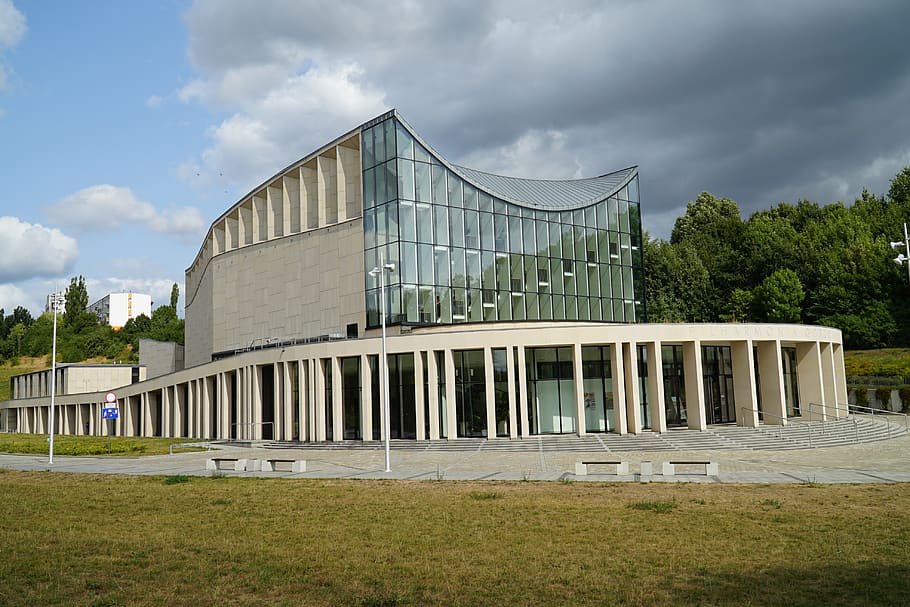 philharmonic, building, modern, architecture, facade, built structure HD wallpaper