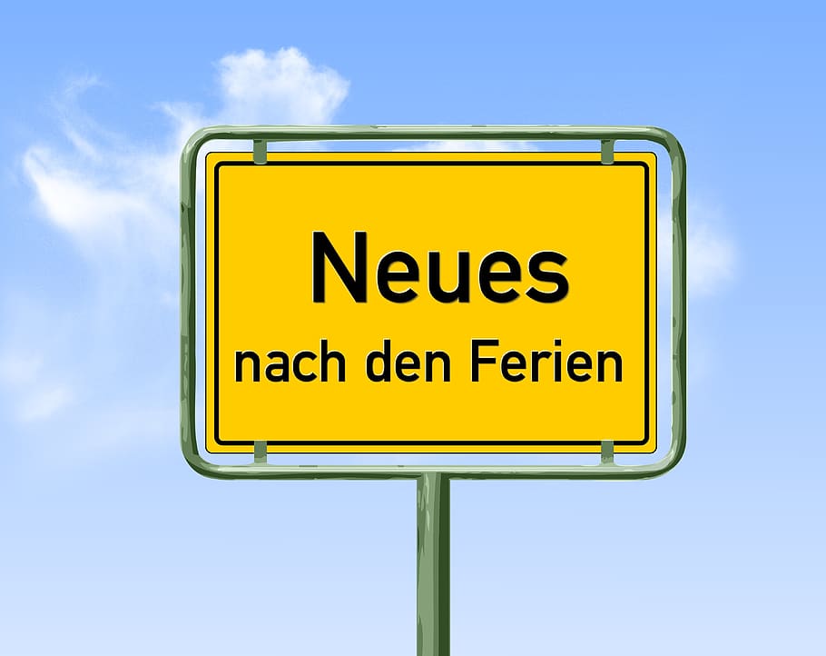 town sign, holidays, summer, vacations, germany, school, learn, HD wallpaper