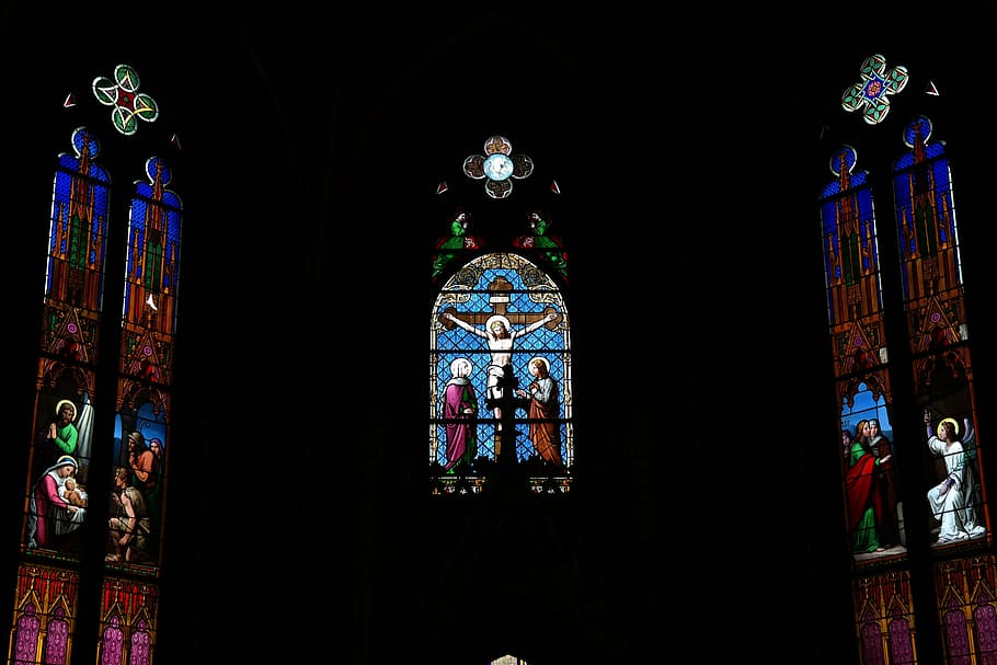 window, chapel, interior, church window, colorful, christ chapel HD wallpaper