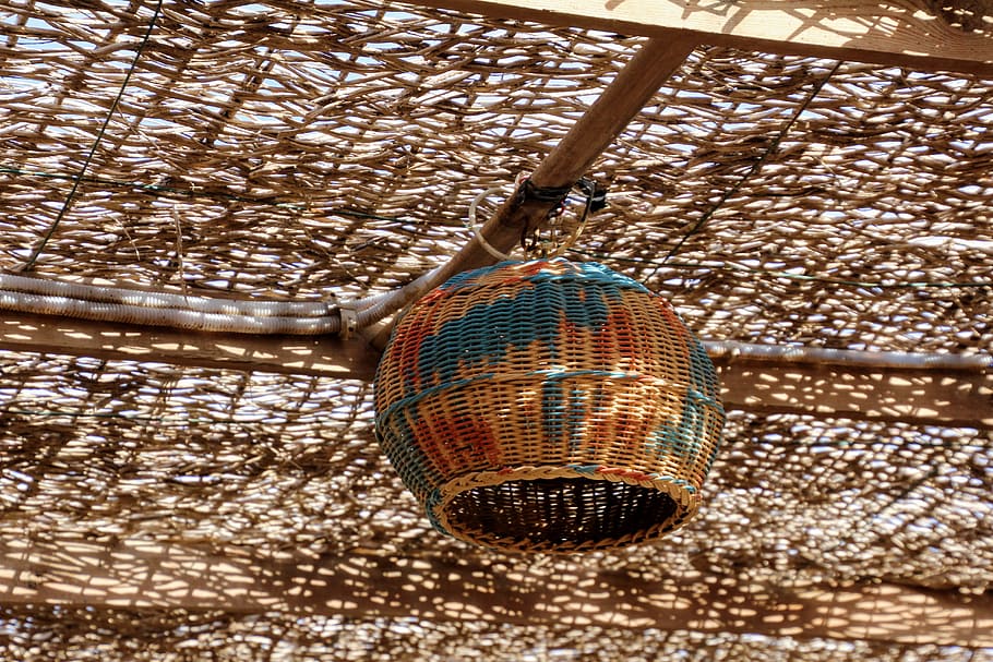 Ceiling, Lamp, Orient, Oriental, Bast, ceiling lamp, straw HD wallpaper