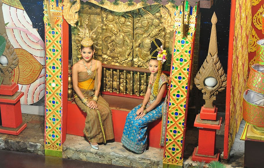 thai girls, thai house, thai show, thai decoration, beautiful girls, HD wallpaper