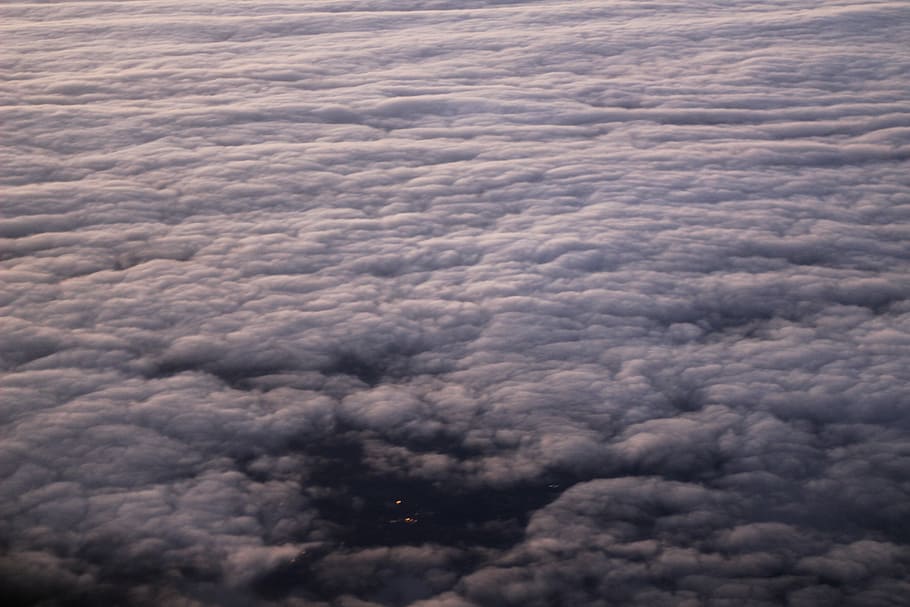 sea of clouds, above the cloud, dark, night, white, sky, cloud - sky HD wallpaper