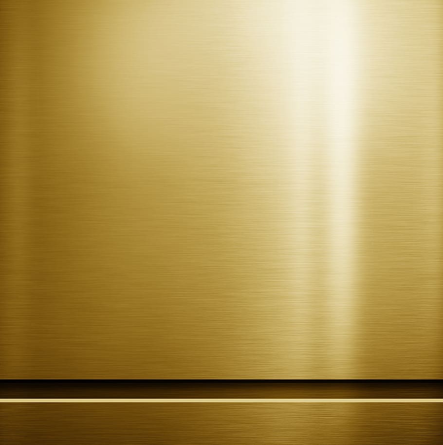 texture, metal, panel, gold, yellow, backgrounds, brushed metal, HD wallpaper