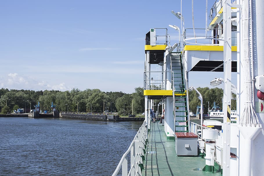 ferry, ship, car ferry, crossing, transport, shipping, river HD wallpaper