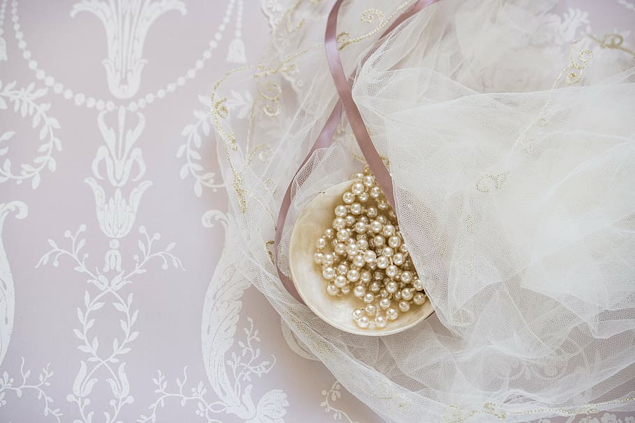 white textile, bridal, bride, design, elegant, embroidery, lace HD wallpaper