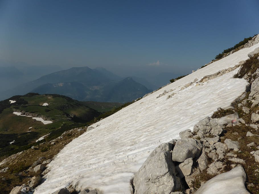 Slopes, Snow, Sky, mountain, landscape, mountain range, nature HD wallpaper