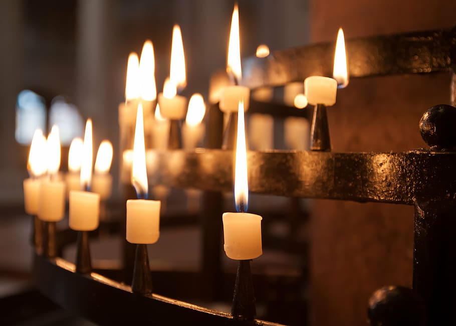 votive candle lot, church, faith, jesus, priest, cross, christianity