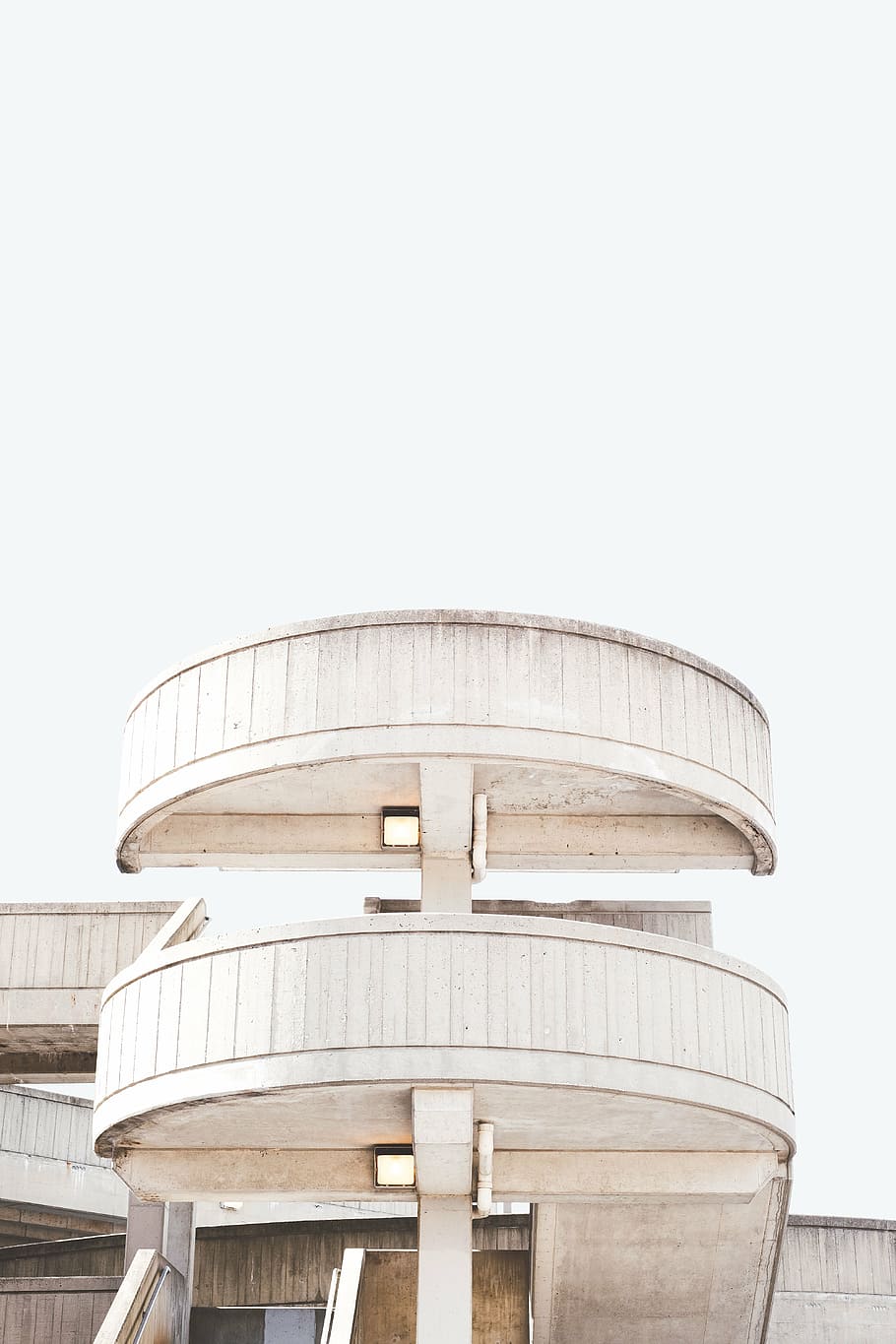 white concrete building, architecture, old, structure, stair HD wallpaper