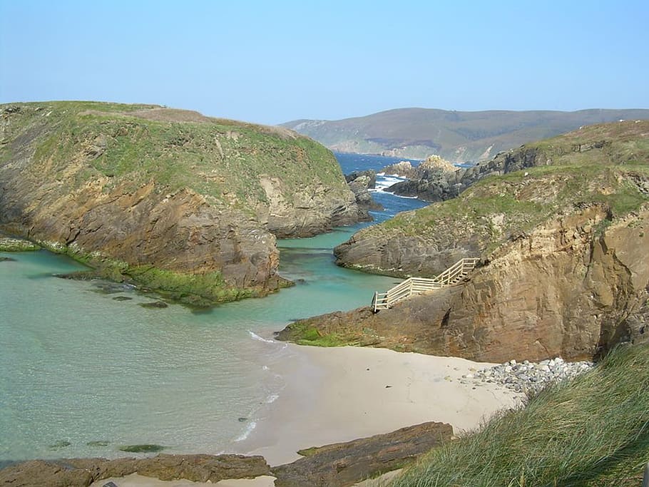 beaches, nature, coves, cliffs, water, scenics - nature, beauty in nature HD wallpaper
